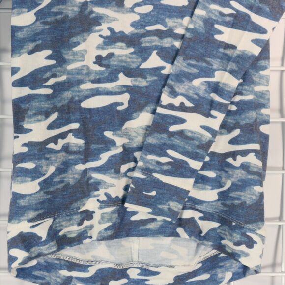 Tribal Blue Camo T Shirt Tee Top Womens XS Soft Tie Back Lightweight Long Sleeve - Picture 3 of 6